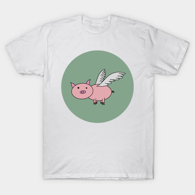 Piggy with wings T-Shirt by mollykay26